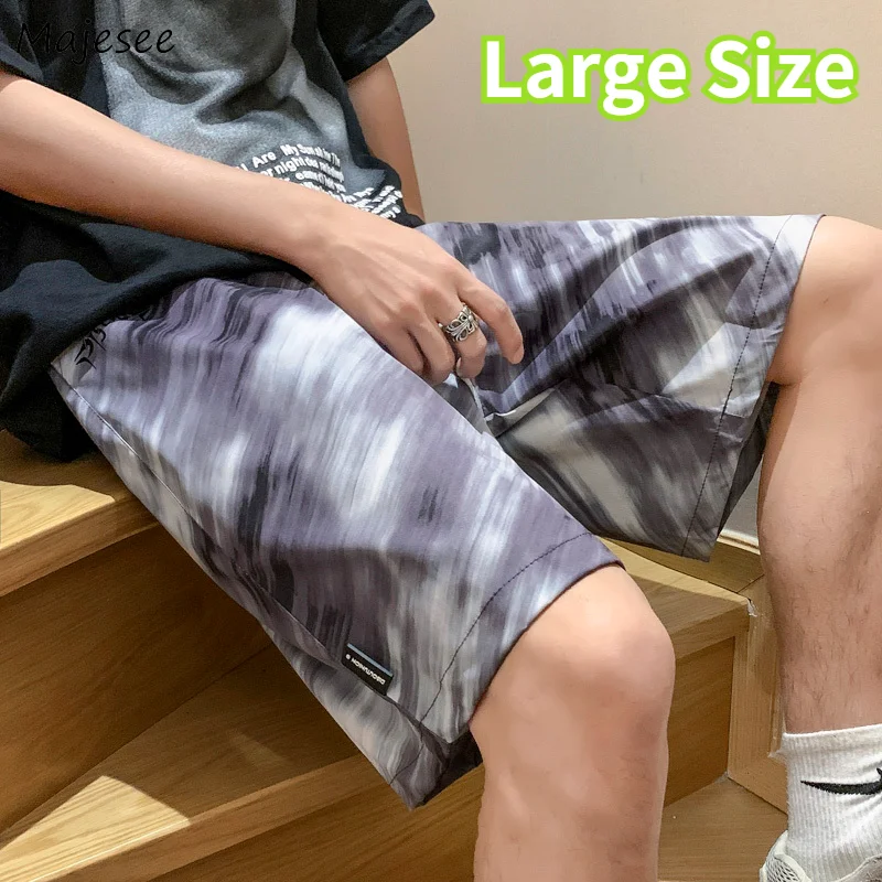 

Summer Tie-dye Shorts Harajuku Wide Leg Loose Casual S-3XL Oversized Knee Length Pantalones High Street Beach Fashion Outwear BF
