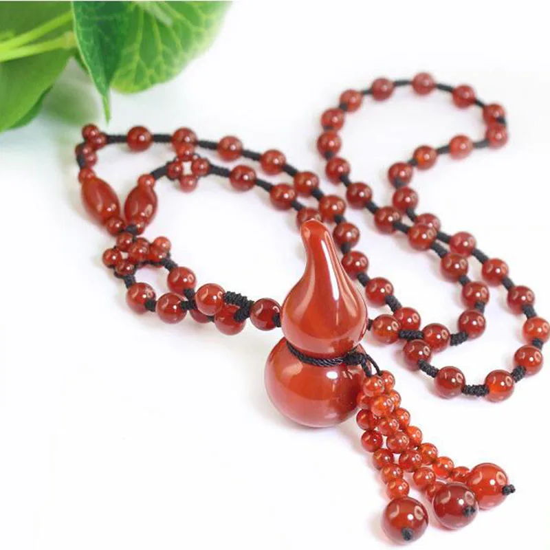 Нефритовое ожерелье цепочка для свитера натуральный красный агат и бусины их