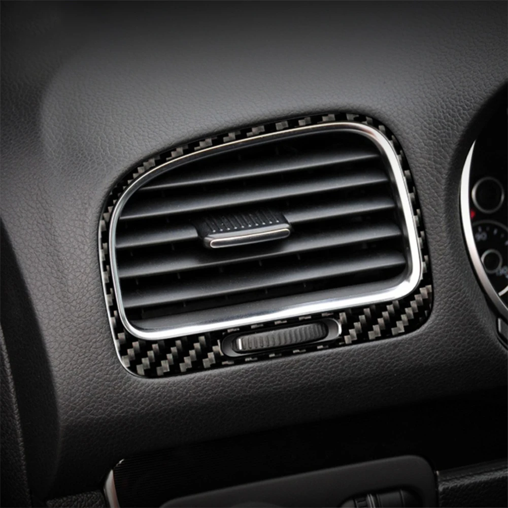 

2pcs Car Dashboard Side Air Vent Outlet Cover Carbon Fiber Car front Air Outlet Frame Trim For VW Golf 6 MK6 GTI 2008-2012