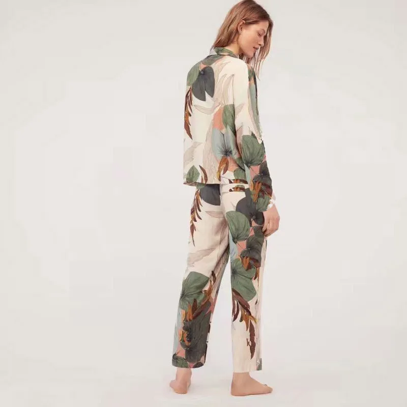 2020 модные европейские весенние летние женские хлопковые Пижамные комплекты с