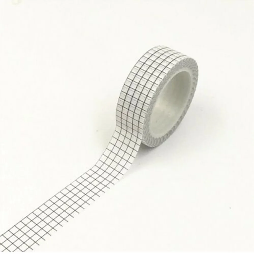 Полезные черно-белые японские ленты в клетку японская бумага DIY планировщик