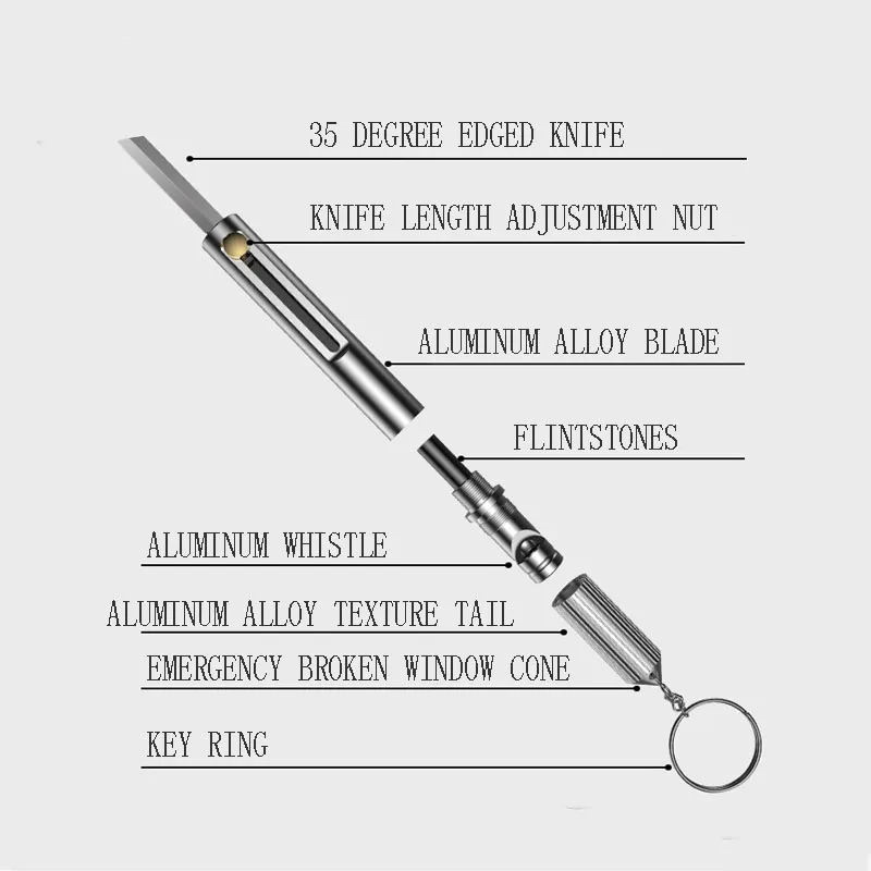 Многофункциональный мини-нож для ключей портативный гаджет магниевая удочка