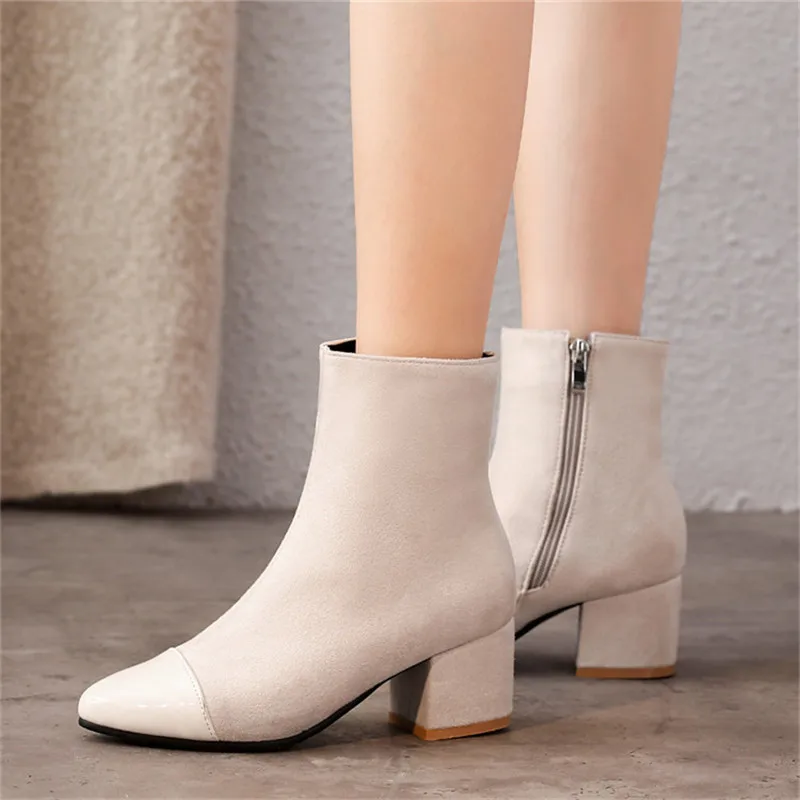 Женские ботильоны большие размеры 34-43 зимние ботинки женские теплые плюшевые |