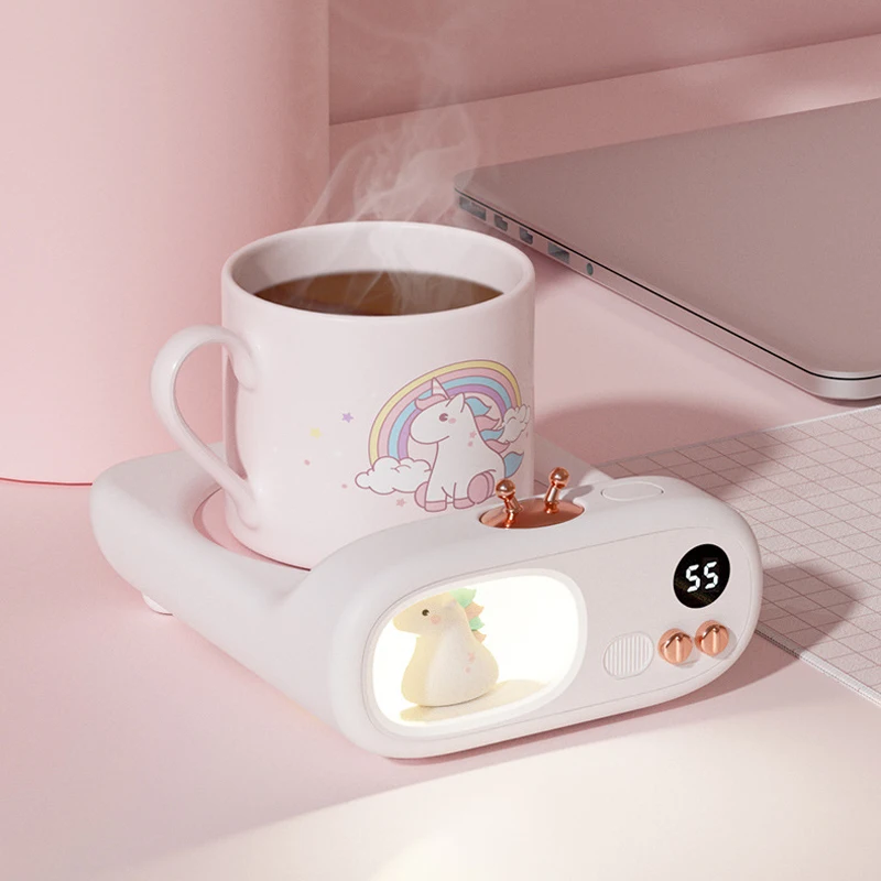 

110-220V Cup Heater Coffee Mug Warmer Cute Pet Heating Coaster Smart Thermostatic Heating Pad Milk Water Coffee Warmer Best Gift