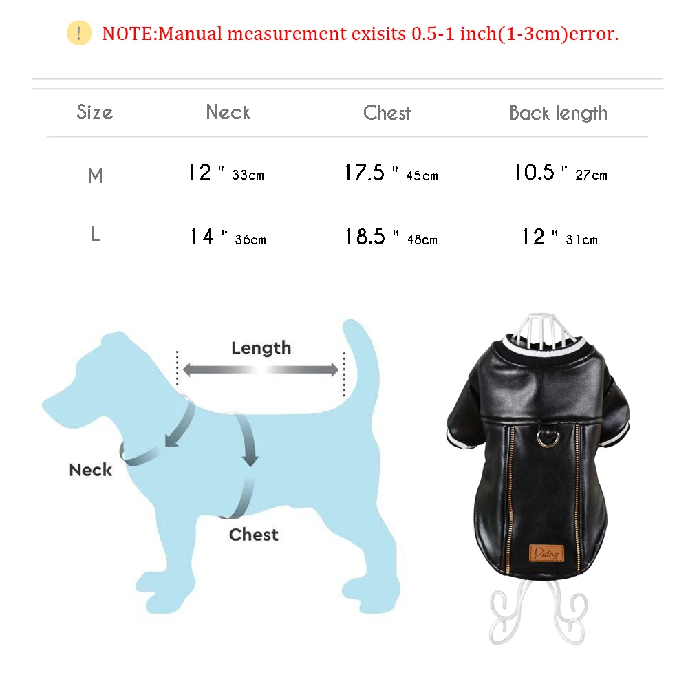 

French Bulldog Dog Clothes Pug Pet Clothes Winter Leather Dog Coat Jacket For Medium Large Dogs Bulldog Clothing Ropa De Perro