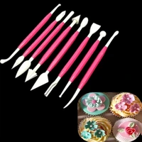 8 pcsset new cookie cutters flower plunger cutter sugar craft diy fondant cake mold decorating tools mini cream modelling pen