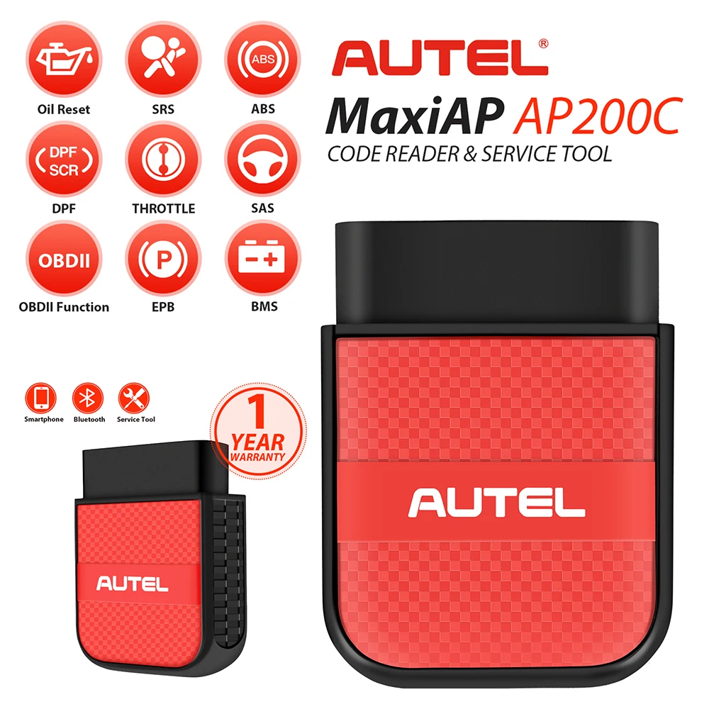 Autel AP200C беспроводной сканер OBD2 считыватель кодов Bluetooth + 8 горячих услуг ABS Bleed