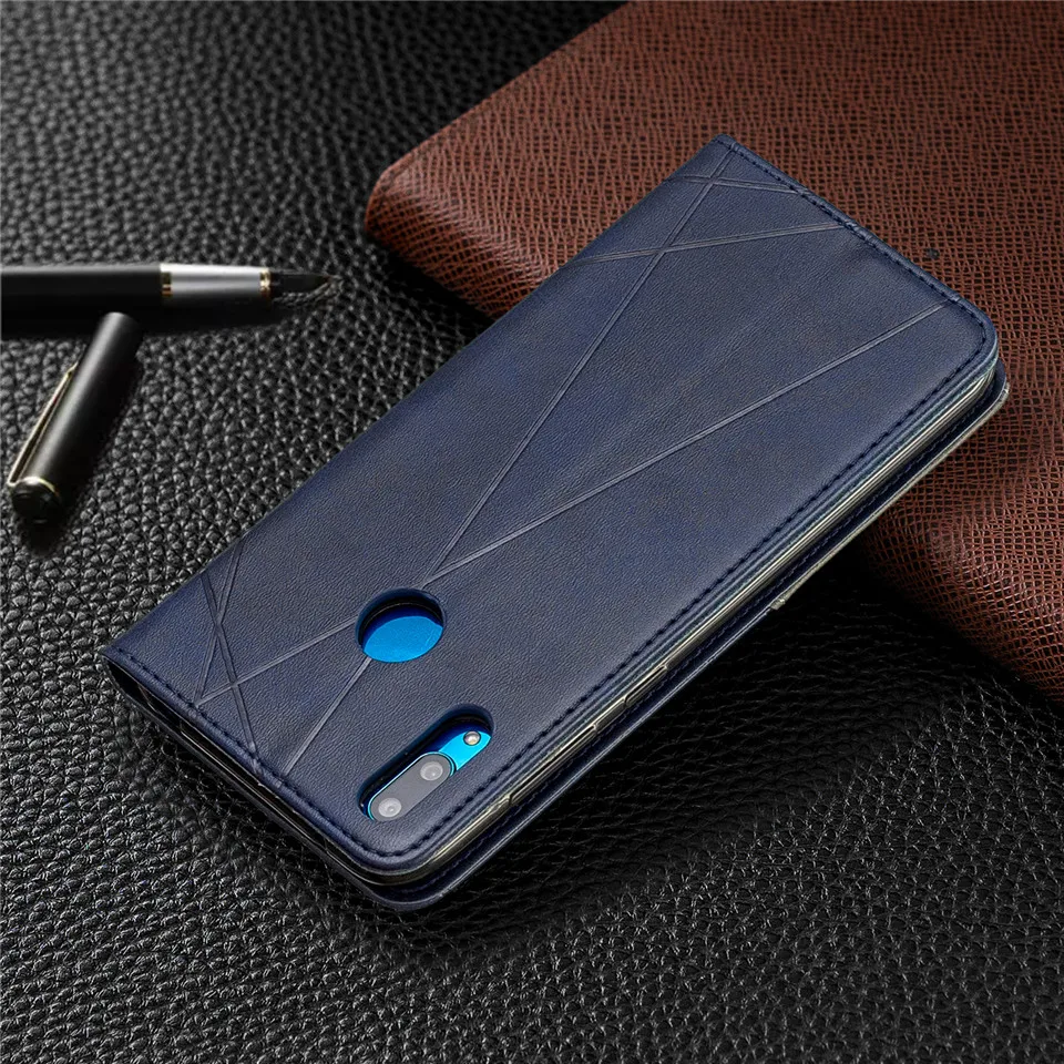 Магнитный кожаный чехол-бумажник с откидной крышкой на для huawei Y7 Y6 Y5 Хуавей y7 y6 y5 чехол-книжк роскошный держатель для карт чехол на для huawei Y72019 Y62019 Y52019