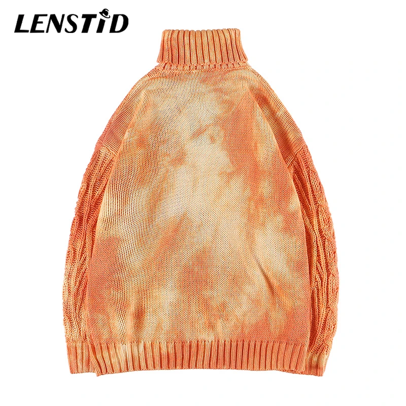 Осень 2019 водолазка LENSTID в стиле Харадзюку вязаный зимний свитер Мужская Уличная
