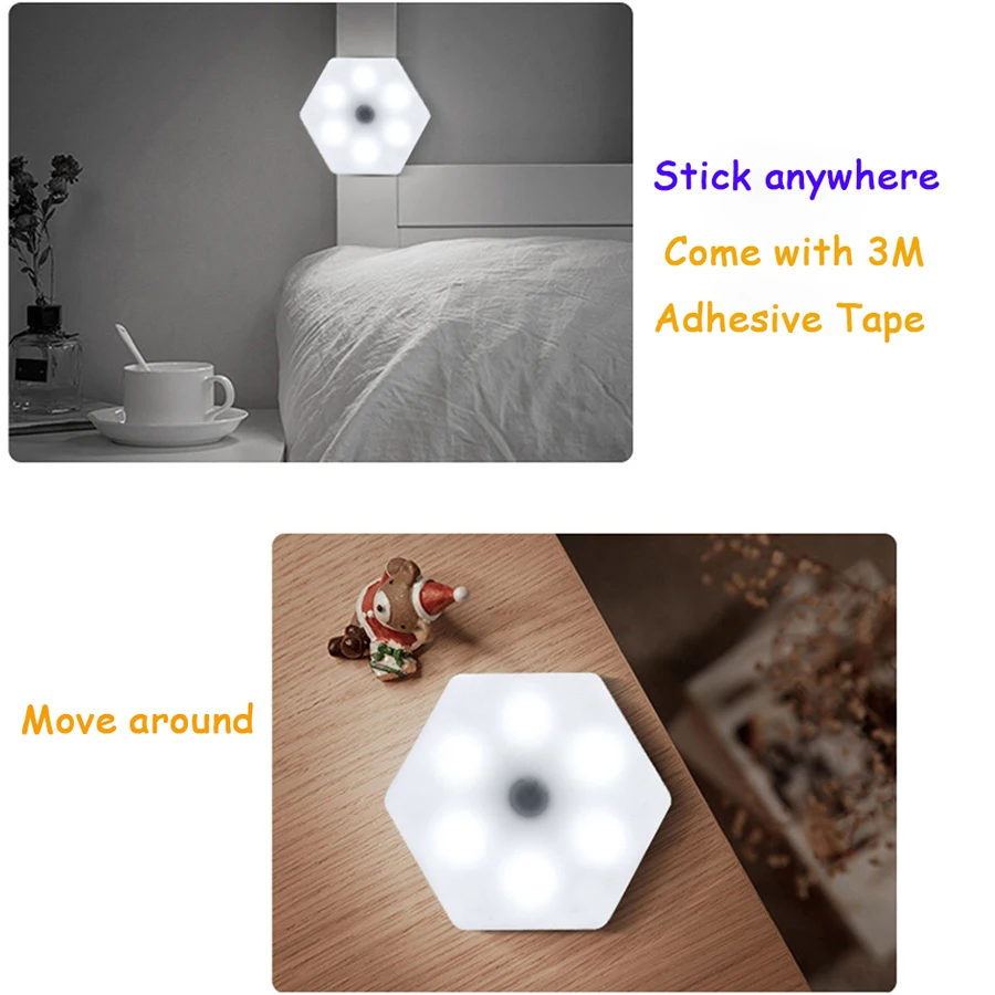 

LED DIY Quantum Light Removable Hexagonal Wall Lamp Dimmable Touch Sensor Night Light With Remote controller for Home Decoration