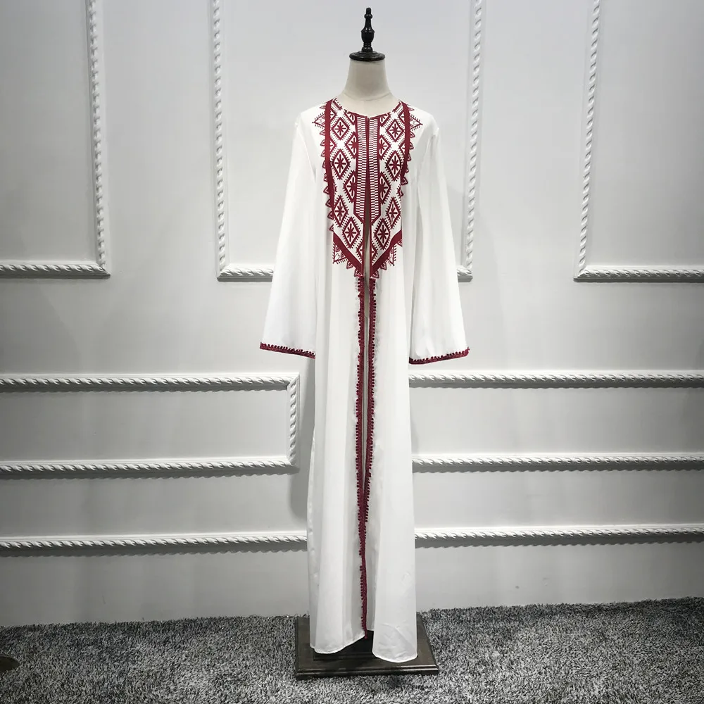 Элегантный мусульманский кружевной кардиган абайя Макси платье свободное
