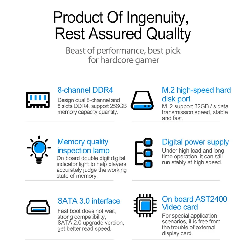 Материнская плата JINGSHA X99 с двойным процессором Intel Xeon LGA 2011-3 E5 V3 V4 CPU 8 слотов DDR4 ECC REG