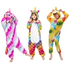 Пижама-кигуруми в виде мультяшных животных для мальчиков, детская Рождественская Пижама, детская зимняя плотная пижама для девочек, размеры 4, 6, 8, 10, 12 лет