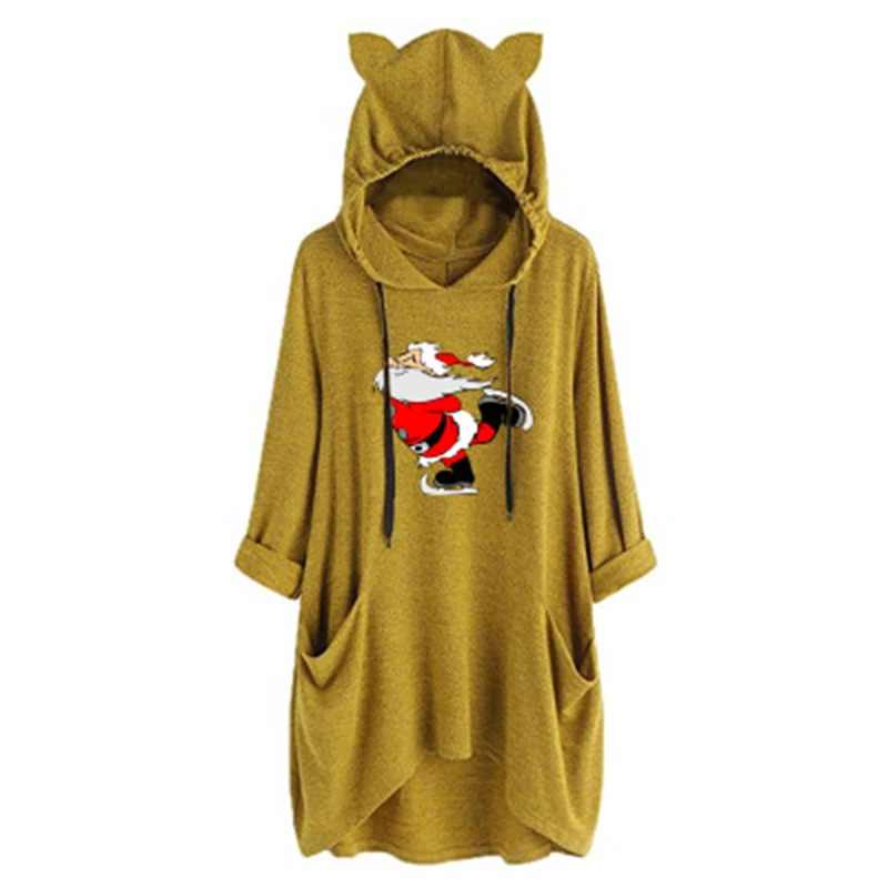 

Fashion Women Christmas Clothing Coat Women's Undefined Sleeve Hoodie Christmas Pattern Printed Top For Oversized Hoodie
