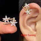 1 шт. простой одиночный зажим для ушей милые клипсы для ушей с листьями и цветами инкрустированные цирконами не проколотые клипсы для ушей женские модные ювелирные изделия вечерние Ринок