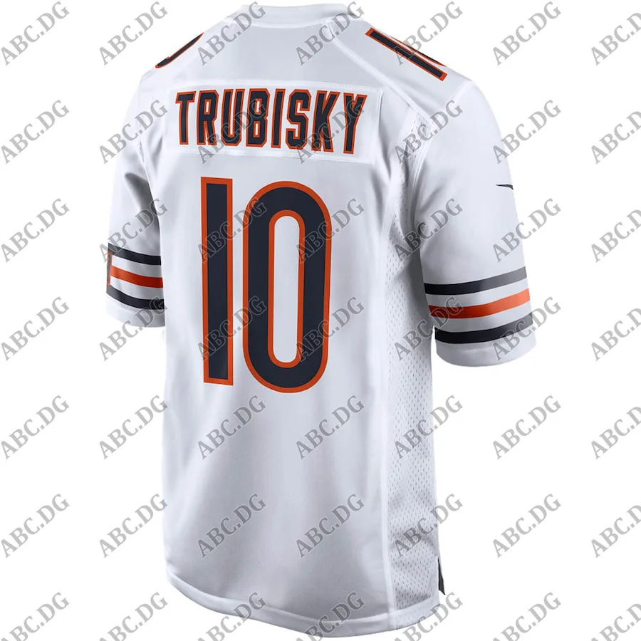 

Customized Stitch American Football Jersey Men Women Kid Youth Chicago Mitchell Trubisky White 100th Season Game Jersey