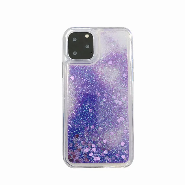 Чехол с жидкой водой для iPhone 11 Pro Max, динамический зыбучий песок, блестящий сверкающий Мягкий чехол из ТПУ для iPhone 5, 6, 7, 8 Plus, XS, XR, чехол s, чехол - Цвет: Purple