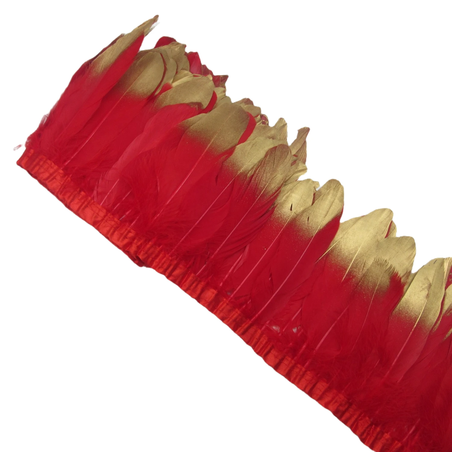 Золото Высокое качество гусиное перо планки Окрашенные гуси ленты 6 8 дюймов/15 20