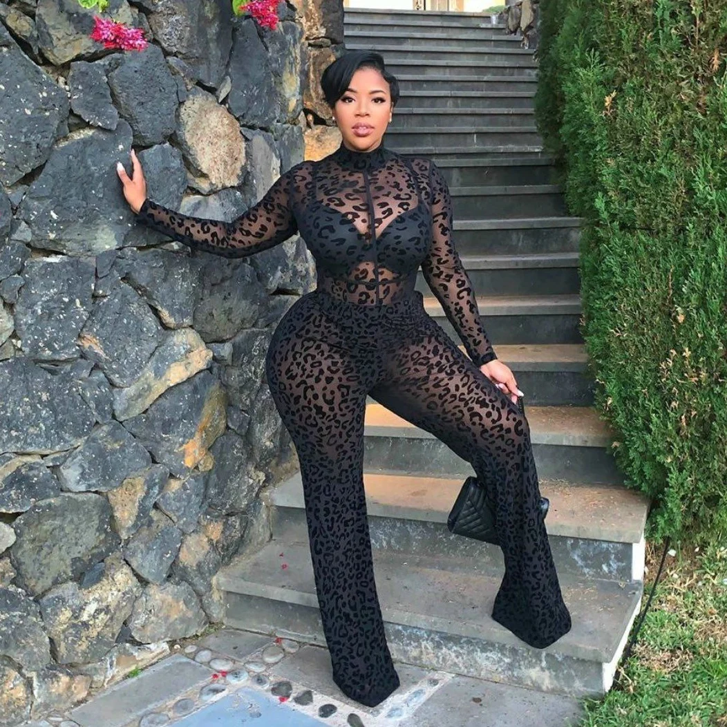 

Women Jumpsuit Long Sleeve Sexy Transparent Lace Jumpsuits Rompers Woman Clothing Female Clothes Wholesale Autumn New