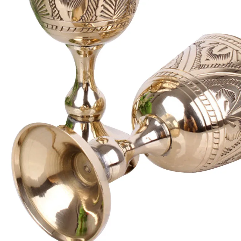 

80/180ml Retro Copper Wine Glass Classical Wine Cup Handmade Sculpture Goblet Household Barware Wine Glass Dinkware 1pcs