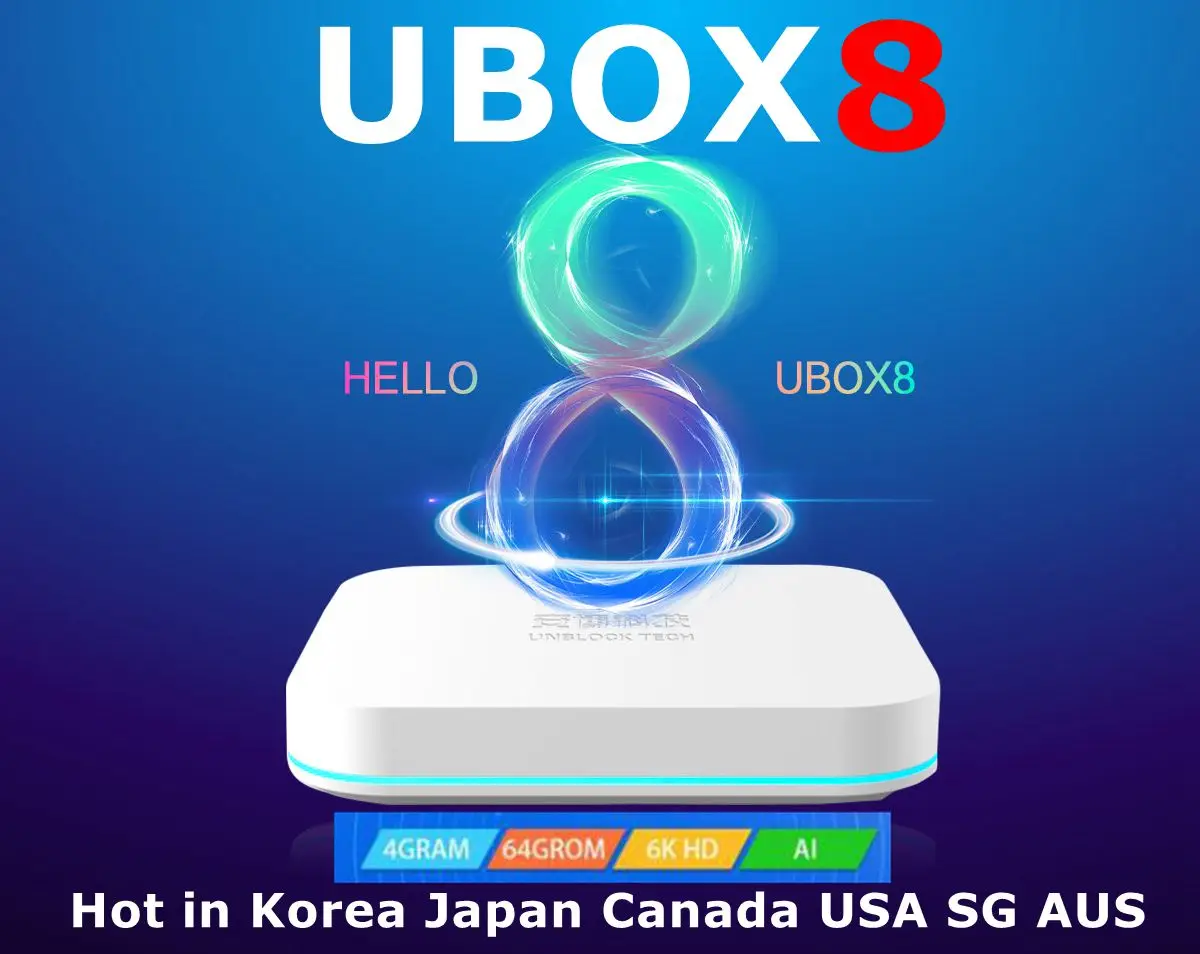 UBOX8 Япония Корея лучшая приставка android 10 AI VOICE Dual wifi 4 Гб 64 Лидер продаж в Японии