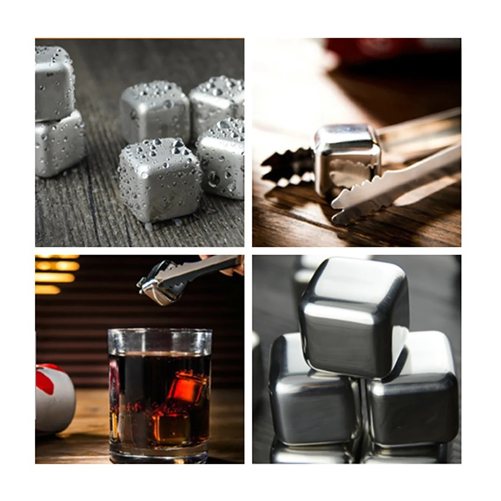 Нержавеющая сталь виски кубики льда из камня тальковая порода Ледник Cooler Камень