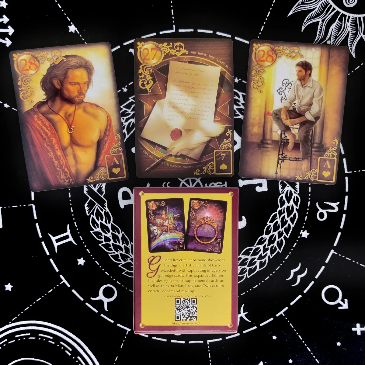 

Gilded Reverie Lenormand Tarot Cards Prophecy Divination Deck English Version Entertainment Board Game 47 sheets/box