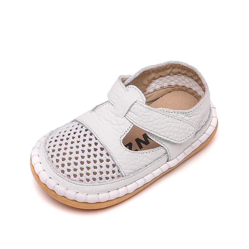 

CSBL Toddler Infant Sandals Genuine Leather Kids Children Beach Sandals Summer Baby Girls Boys Anti-collision Shoes Soft Bottom