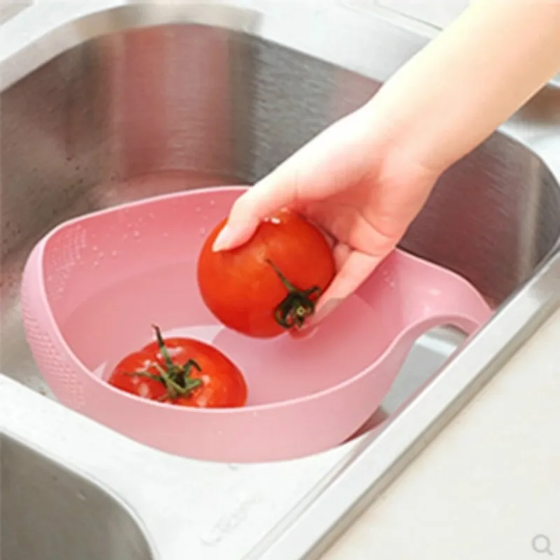 

Kitchen Accessories Rice Bowl Drain Basket Fruit Bowl Washing Drain Basket with Handle Washing Basket Home Kitchen Organizer