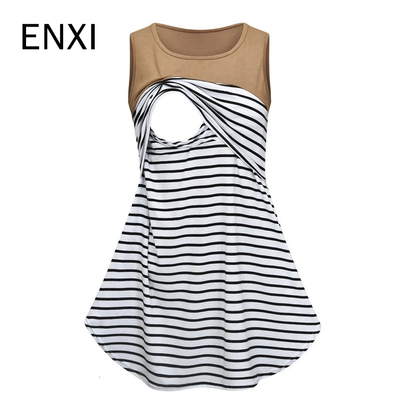 ENXI Sleeveless Maternity Clothes Dresses Pregnancy For Pregnant Women Nursing Dress Breastfeeding |