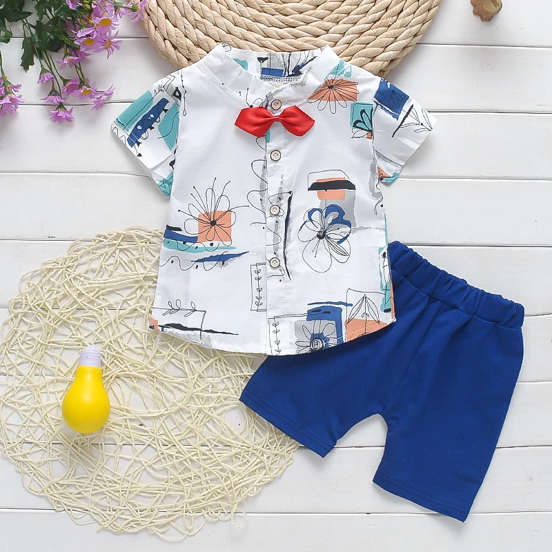 Детский комплект одежды для мальчиков в джентльменском стиле Новый летний