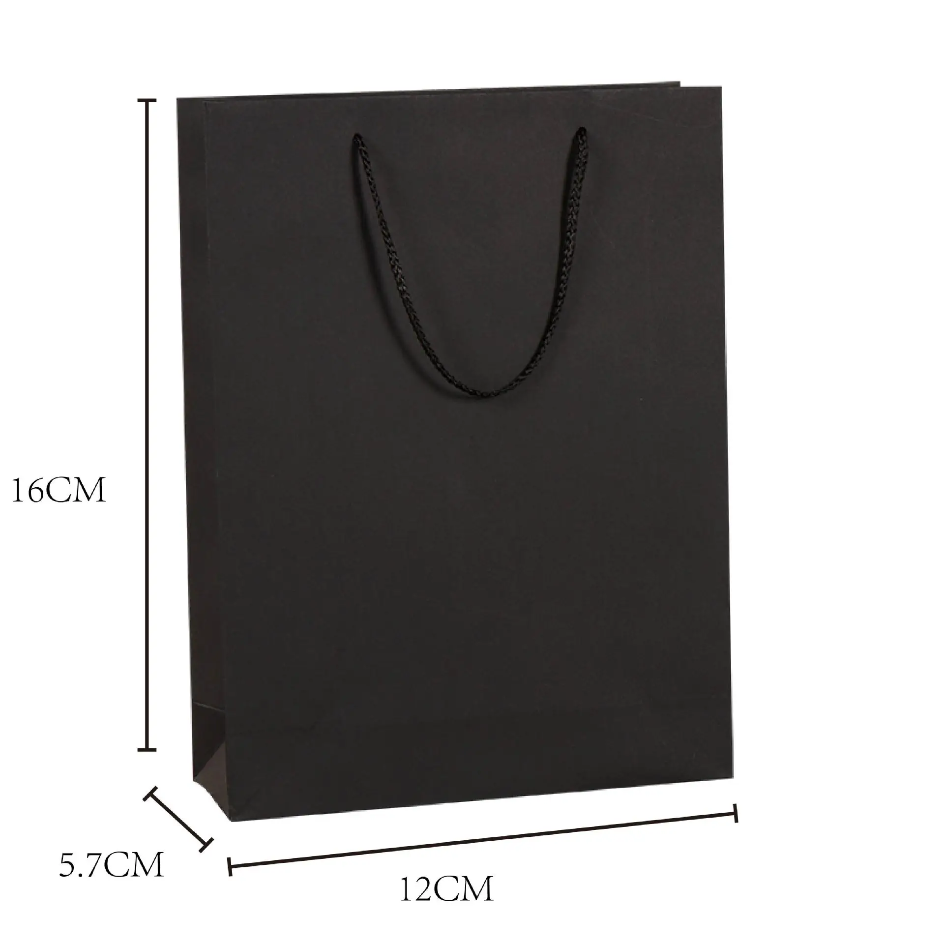 

Vertical Version Black High Quality Simple Paper Gift Bag Kraft Paper Candy Box with Handle Wedding Birthday Party Gift Package