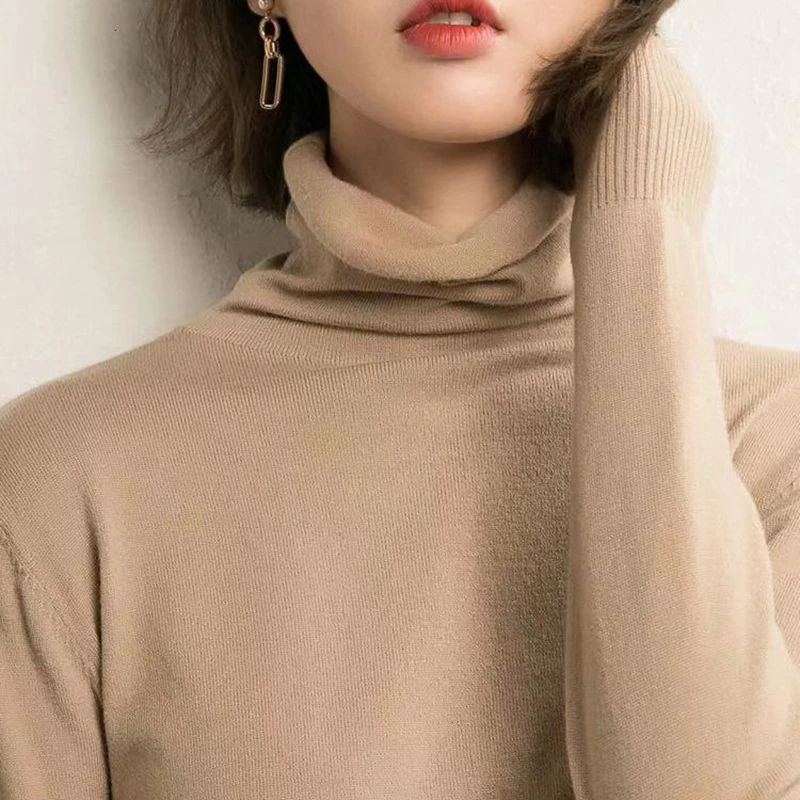 TWOTWINSTYLE Korean Casual Sweater Female Turtleneck Long Sleeve Solid Knitted Sweaters For Women 2020 Autumn Fashion Clothing | Женская