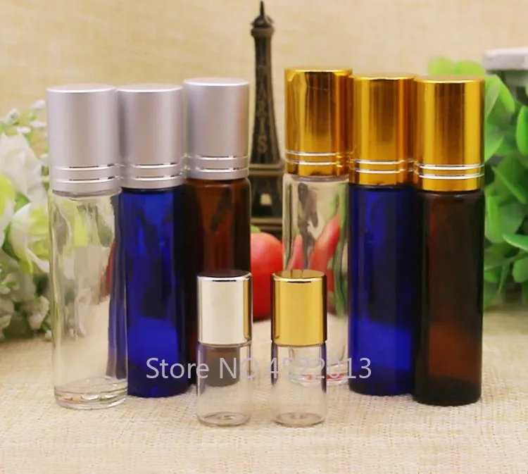 

3ML 10ML 40pcs/lot Empty Essential Oil Glass Roll on Bottle, DIY Perfume Refillable Container, Portable Glass Women Beauty Tool