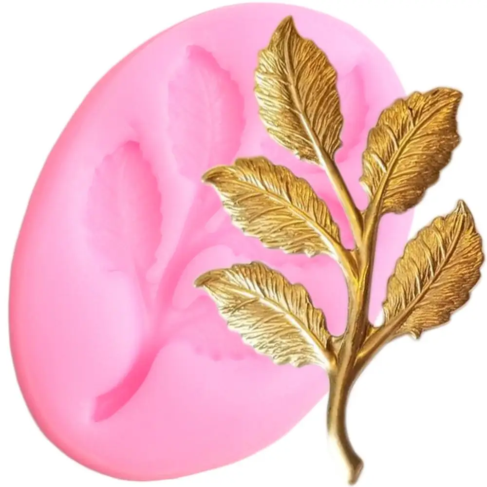Twig Leaf силиконовые формы 3D прокрутки листья украшения для кексов форма для выпечки инструменты для украшения торта конфеты глина шоколадная мастика плесень