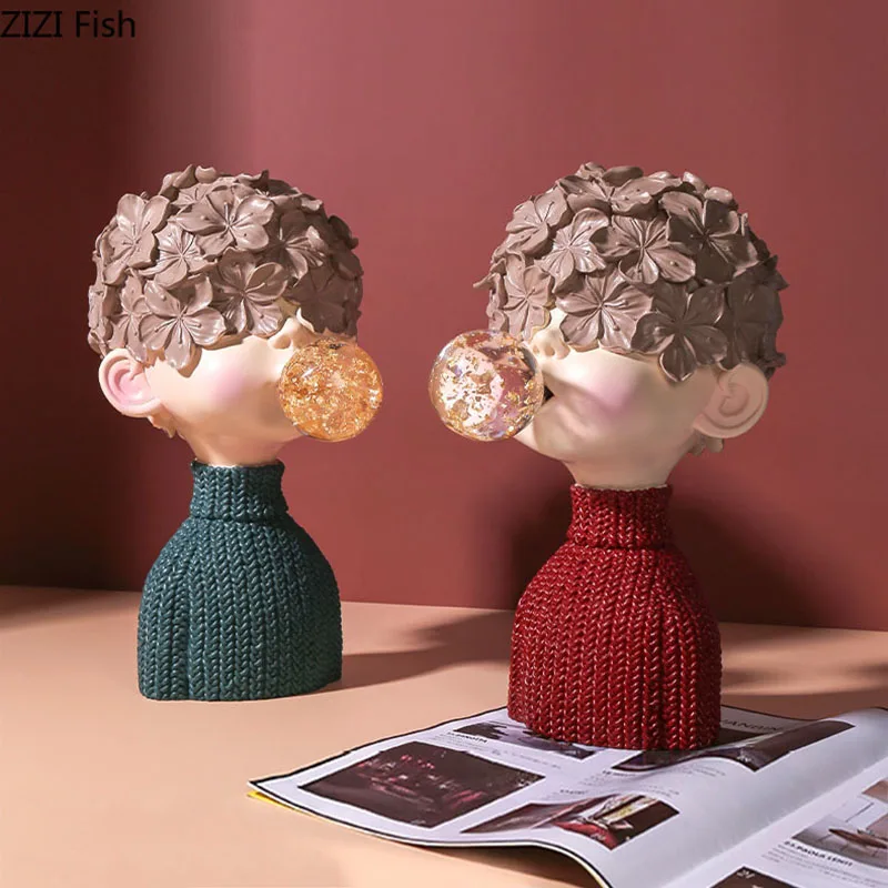 Статуя из смолы для портретов украшение стола Хрустальный бюст мальчика