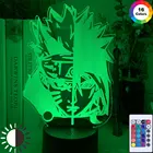 Светодиодный ночсветильник с 3d иллюзией, аниме персонажи, половина лица для детей, декор для детской спальни, крутая Подарочная аниме лампа популярного цвета