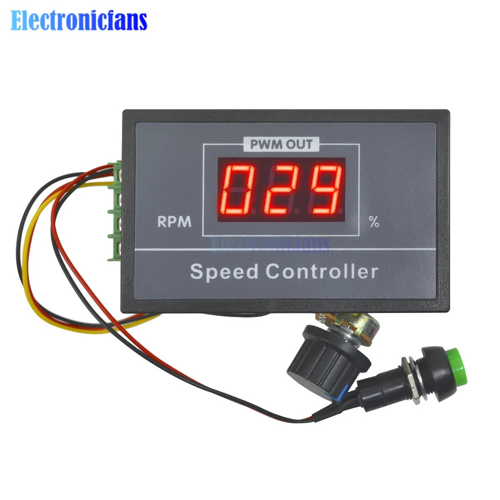 30A DC 6V 12V 24V 48V PWM Motor Speed Controller LED Digital Display 0~100% adjustable Voltage Regulator W/ Potentiometer Switch |
