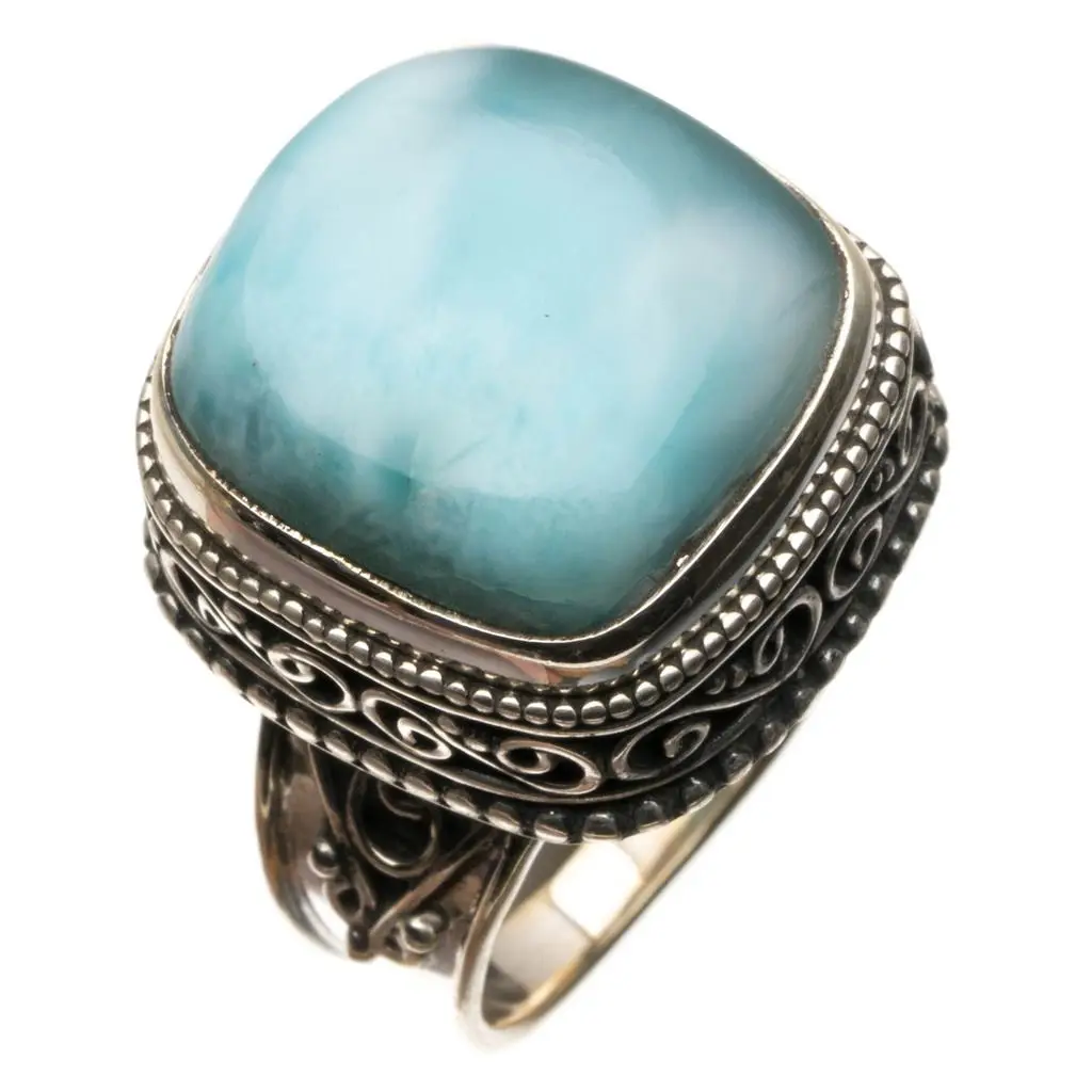 Винтажное серебряное кольцо из натурального Карибского моря размер США 8 25