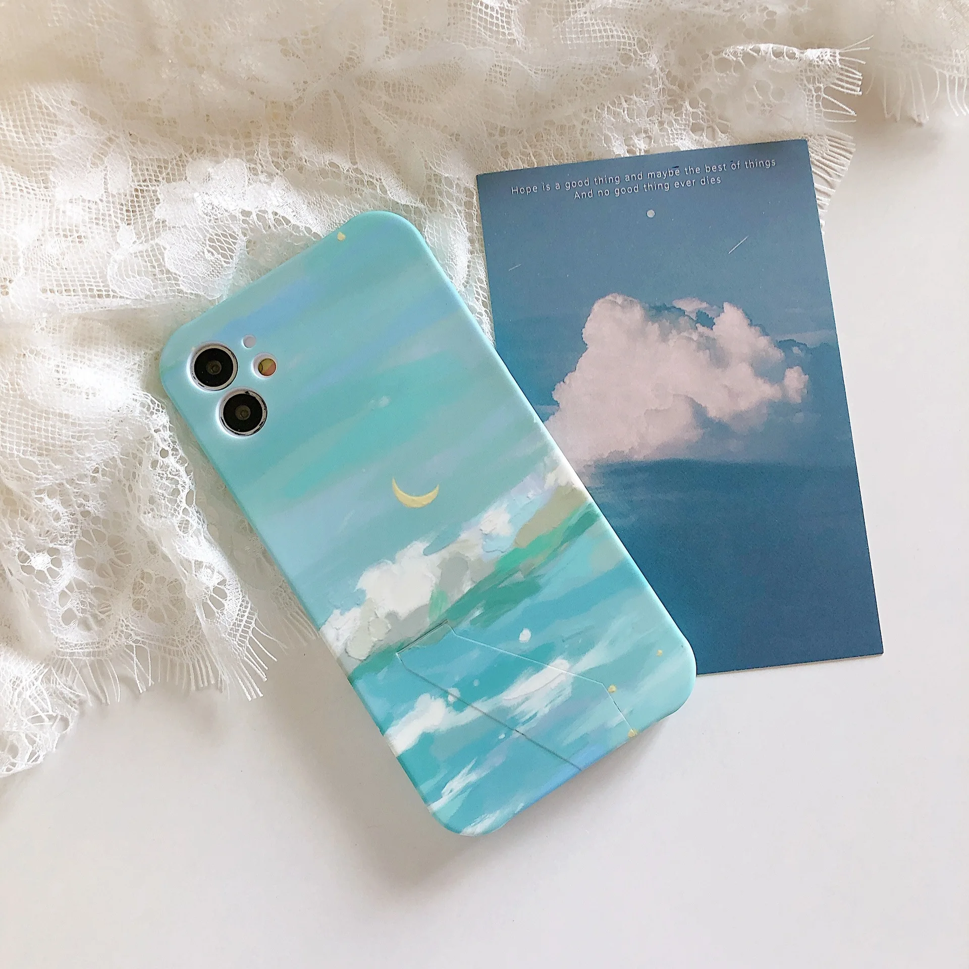 

Retro Art Oil Painting Landscape Phone Cover For iPhone 11 Pro Max Xr X Xs Max 7 8 Puls SE 2020 Cases Hidden bracket Soft Case