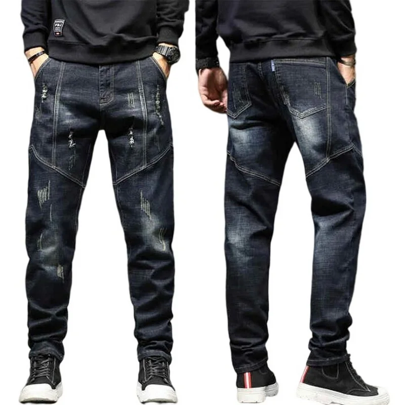 Men Jeans Loose Mens Hip Hop Baggy Denim Pants Men Cargo Trousers Mens Cowboy Pants  Classic Jeans