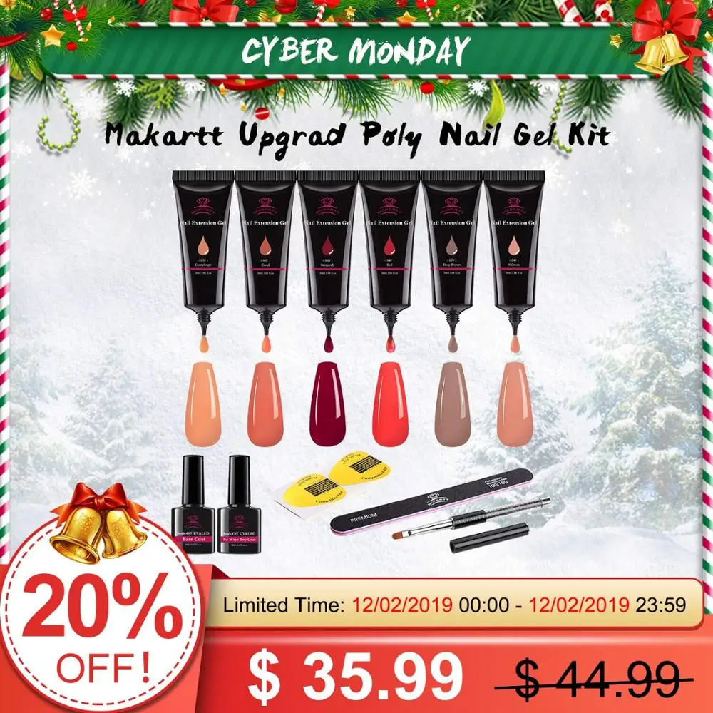 Makartt Upgrade Poly набор гелей для ногтей гель ногтей-не скользит Решение
