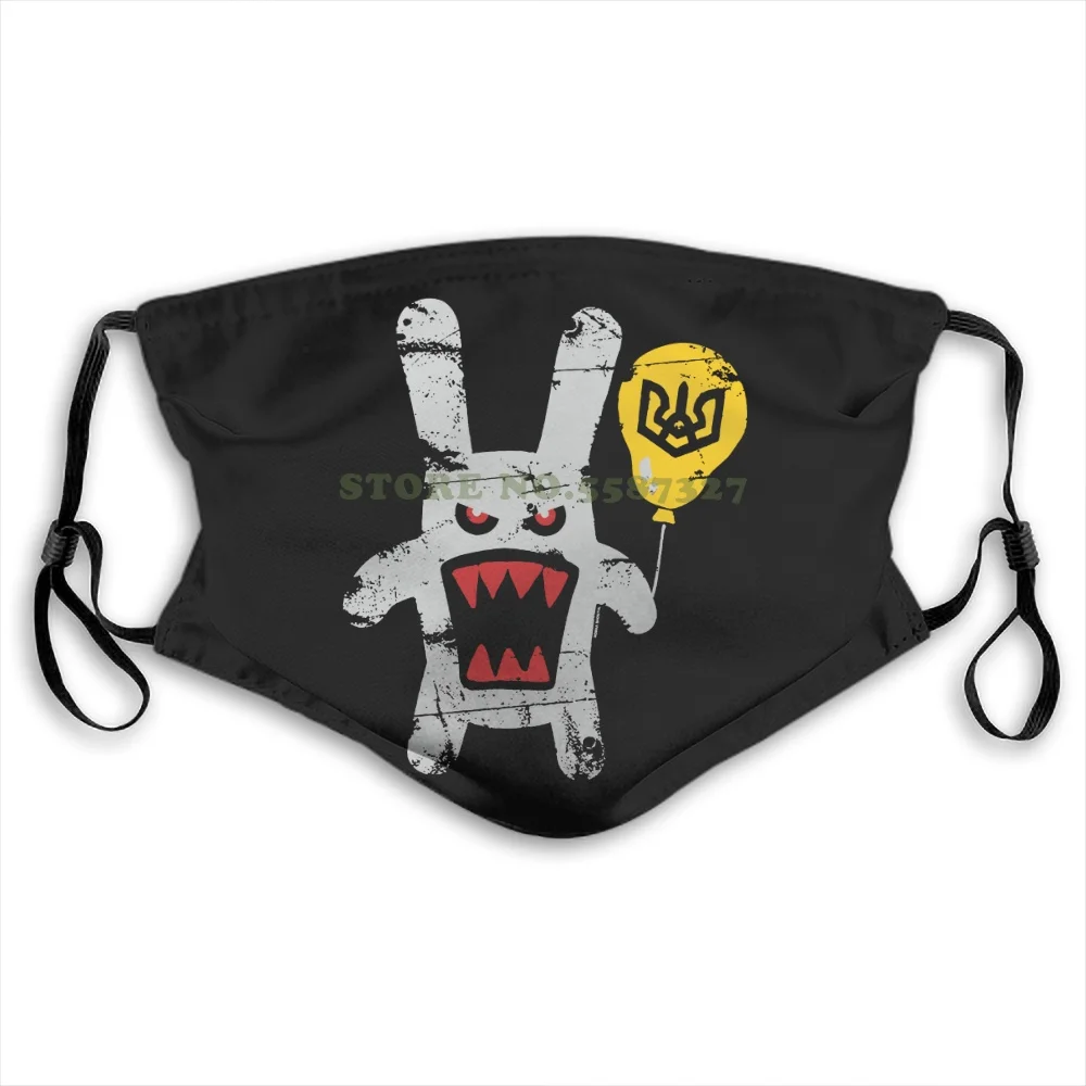 Маска для лица голодный кролик темно-серый Xxxl хлопок модные смешные дизайнерские