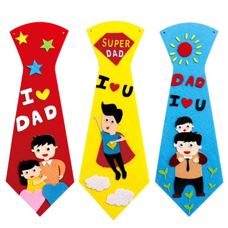 

Latest kindergarten Lots Arts Crafts Diy Toys Dad Tie Crafts Kids Educational For Children's Toys Gift Girl/Boy Christmas Gift