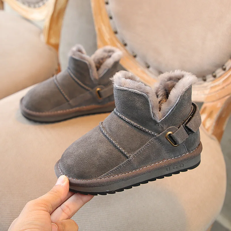 Детская обувь зимние модели 2019 детские ботинки кожаные толстые теплые