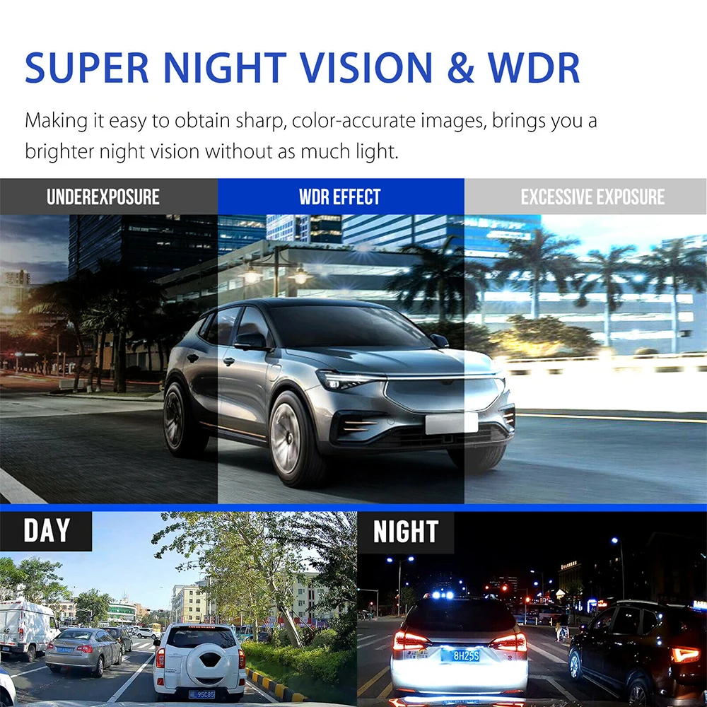 4 'Ɖ объектива Автомобильный видеорегистратор HD 1080P цифровой Камера заднего