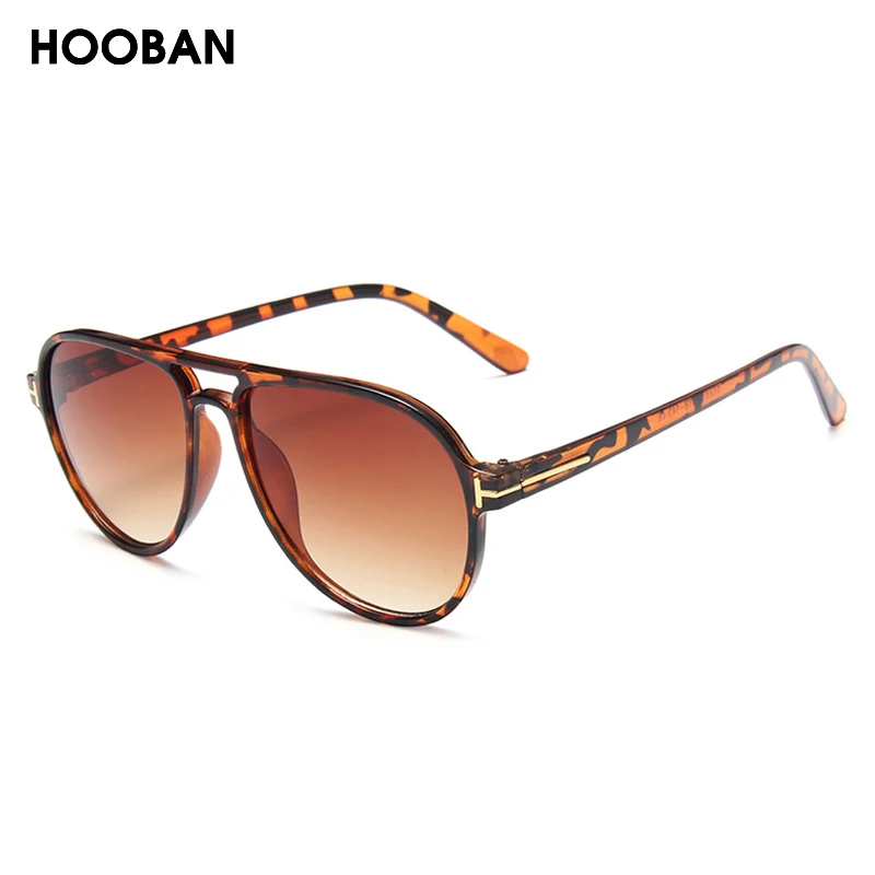 HOOBAN Vintage Pilot Style Sunglasses Men Stylish Brand Design Driving Sun Glasses Male Retro Big Frame Shade Eyeglasses