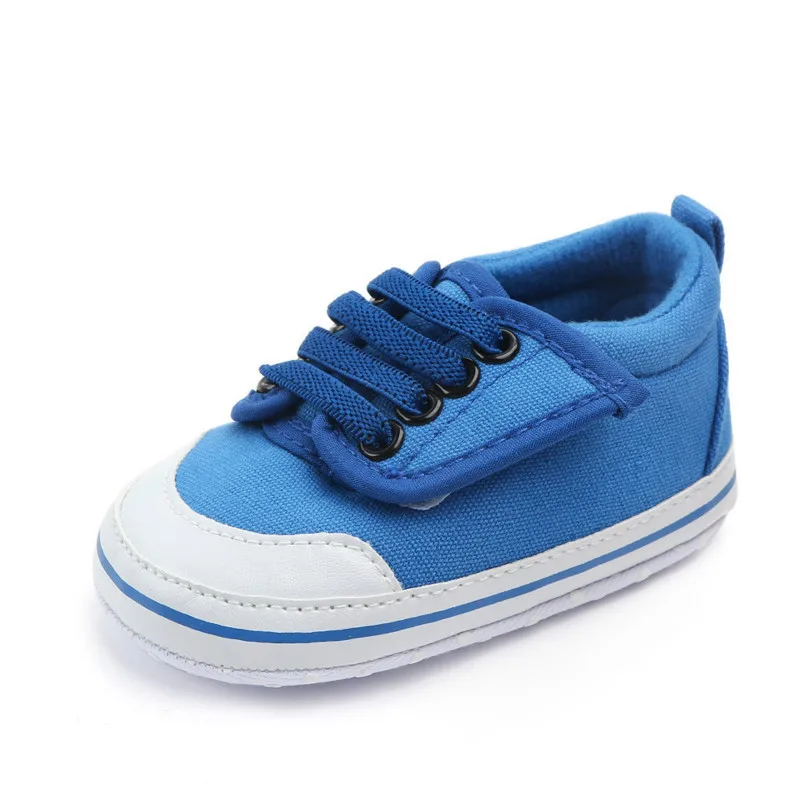 

New solid color casual Velcro soft soled canvas baby shoes