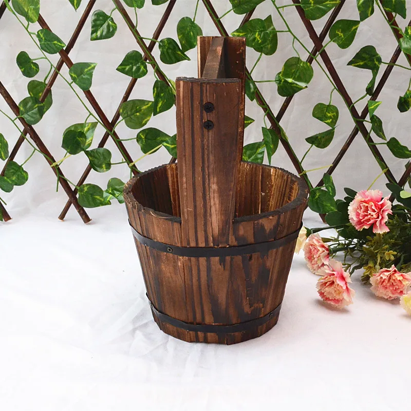 Деревенские деревянные горшки для суккулентов плантаторы цветы ковши плантатор