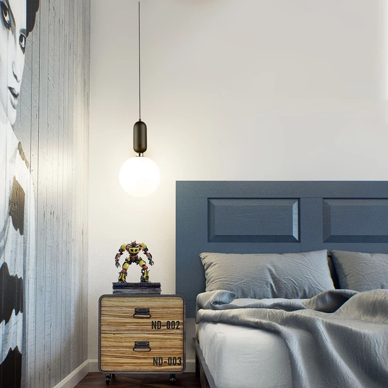 Современсветодиодный ная Подвесная лампа в форме стеклянного шара декоративный